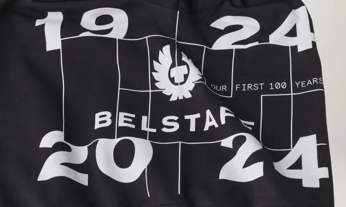 Hoodies and Sweatshirts Men Belstaff Centenary Logo Sweatshirt Black British Khaki