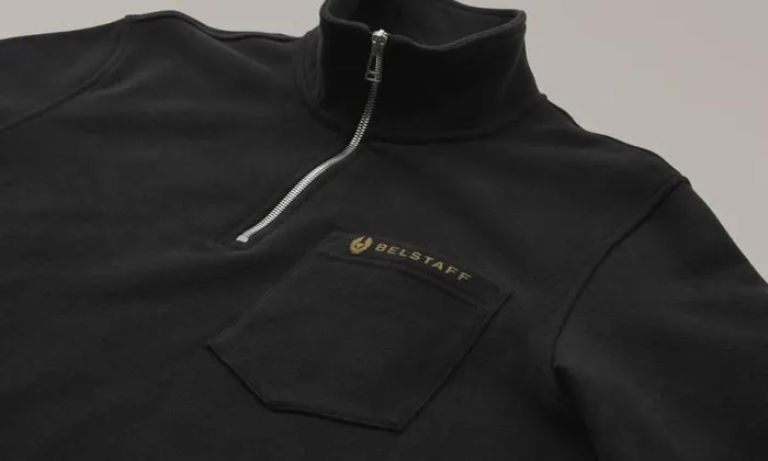 Hoodies and Sweatshirts Men Belstaff Quarter Zip Motorcycle Jersey Black Hoodies and Sweatshirts Men Belstaff Quarter Zip Motorcycle Jersey Black
