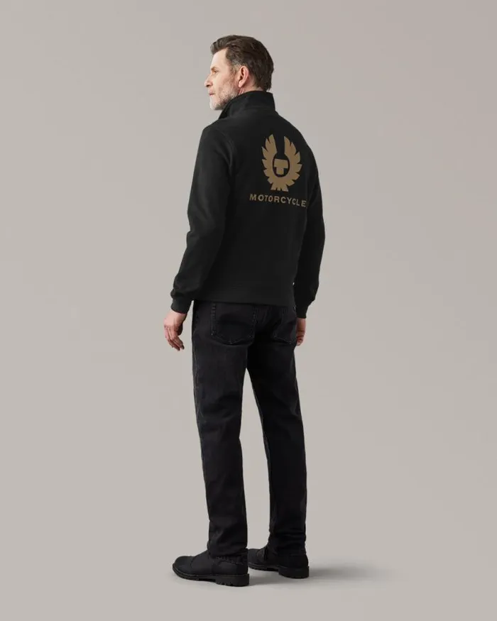 Hoodies and Sweatshirts Men Belstaff Quarter Zip Motorcycle Jersey Black Hoodies and Sweatshirts Men Belstaff Quarter Zip Motorcycle Jersey Black