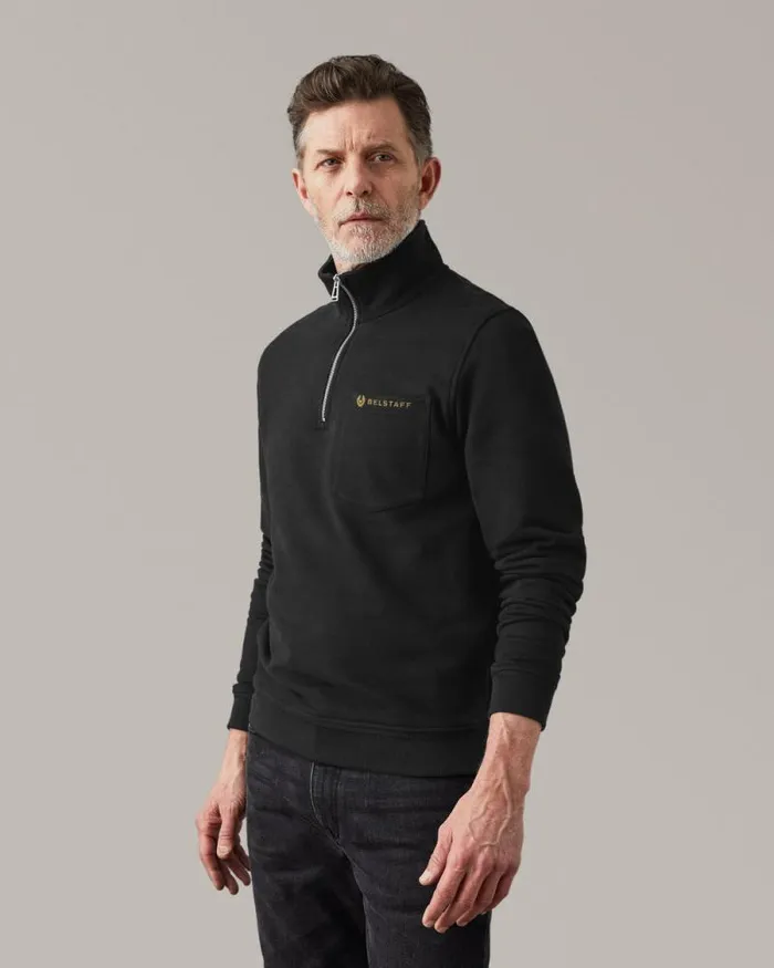 Hoodies and Sweatshirts Men Belstaff Quarter Zip Motorcycle Jersey Black Hoodies and Sweatshirts Men Belstaff Quarter Zip Motorcycle Jersey Black