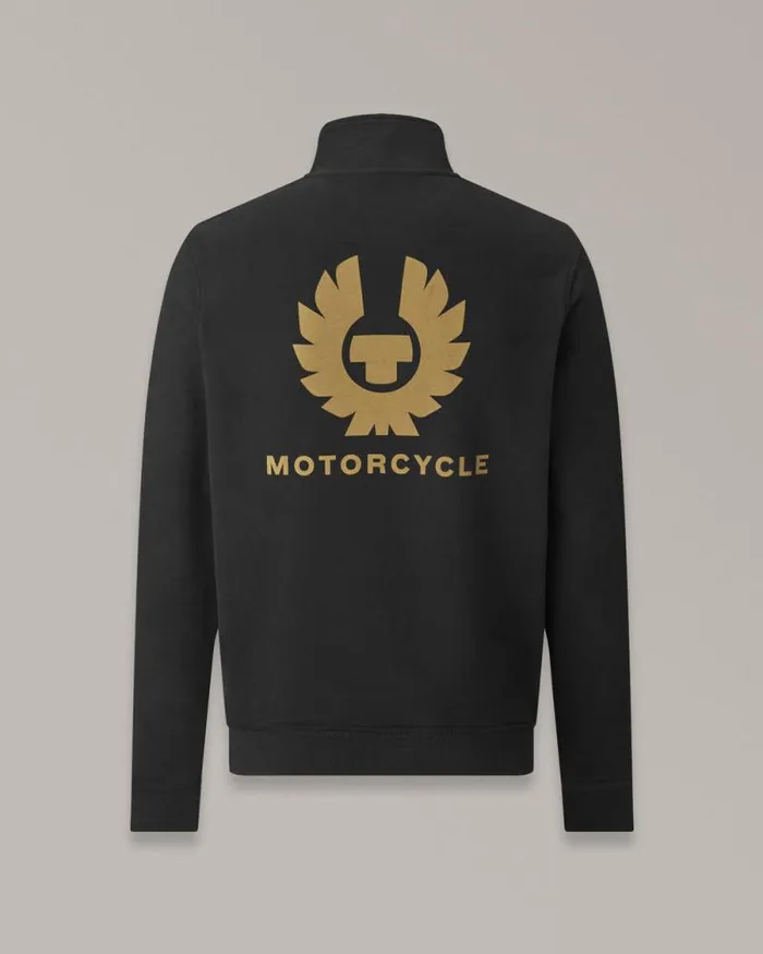 Hoodies and Sweatshirts Men Belstaff Quarter Zip Motorcycle Jersey Black Hoodies and Sweatshirts Men Belstaff Quarter Zip Motorcycle Jersey Black