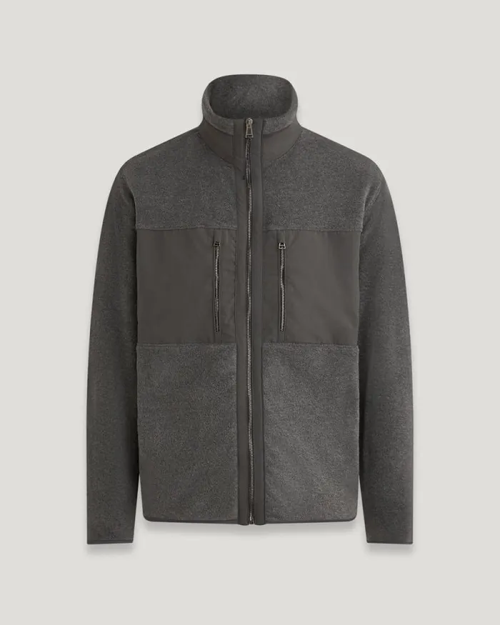 Hoodies and Sweatshirts Men Belstaff Welder Full Zip Sweatshirt Charcoal Heather