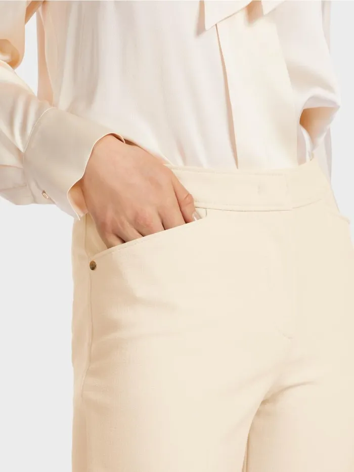 Hosen Damen Marc Cain StretchPants FENDOU Mit Bgelfalte Soft Cream
