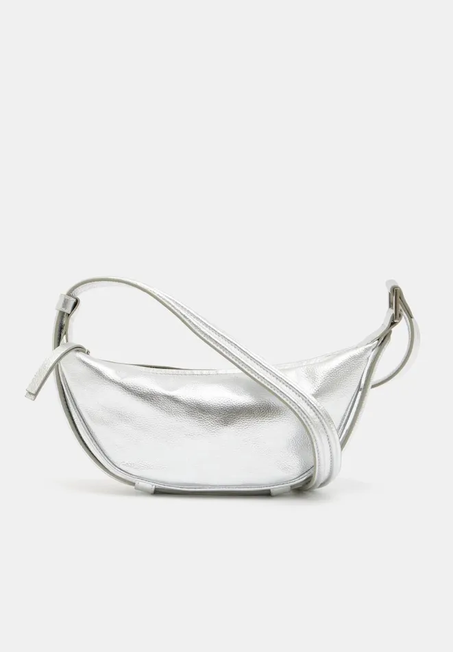 Hush Bags Women Rory Crescent Leather Crossbody Bag Silver