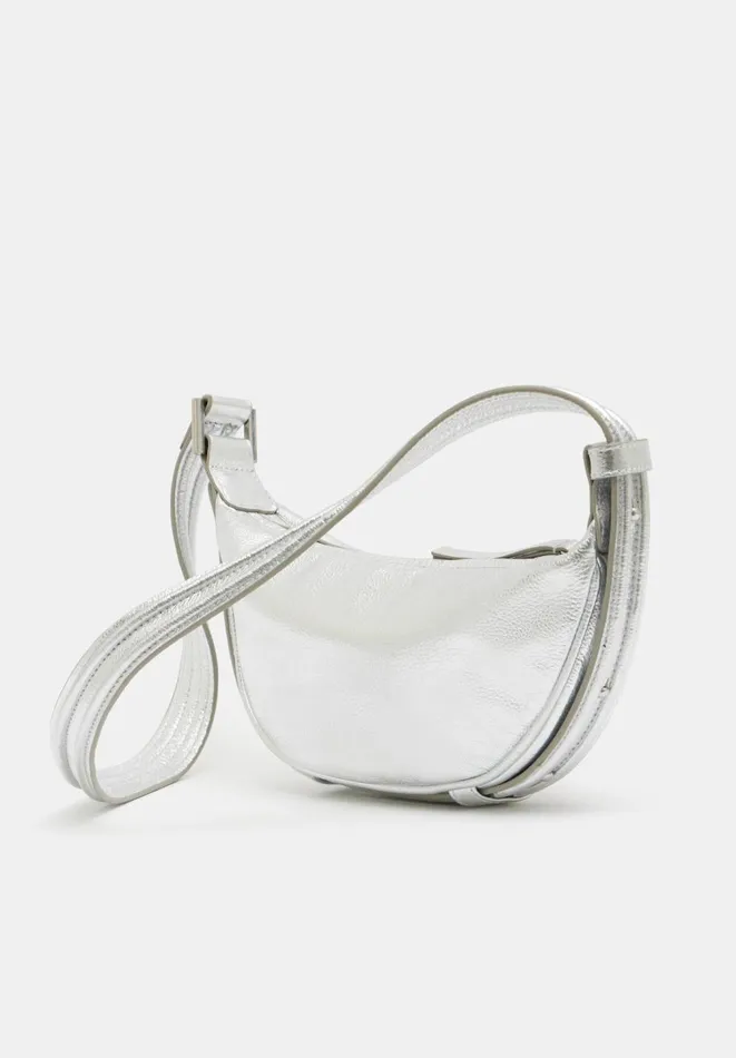 Hush Bags Women Rory Crescent Leather Crossbody Bag Silver Hush Bags Women Rory Crescent Leather Crossbody Bag Silver