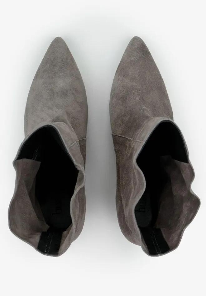 Hush Boots Women Hesper Suede Leather Boots Grey