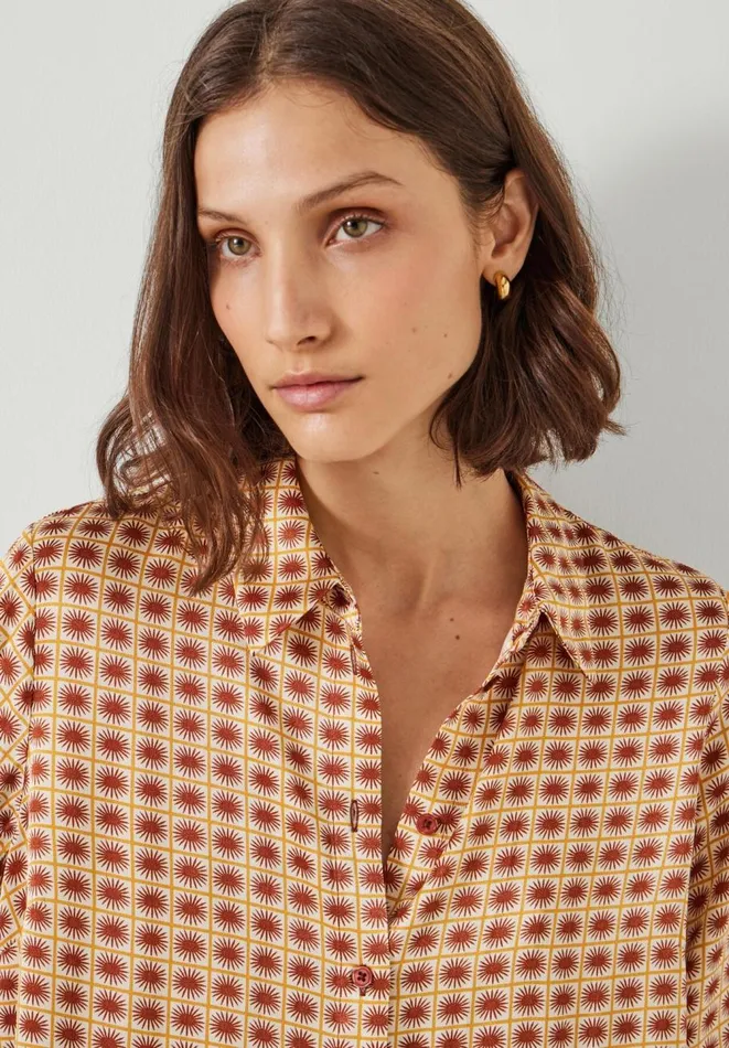 Hush Coords Women Rita Printed Shirt Geo Sun Hush Coords Women Rita Printed Shirt Geo Sun