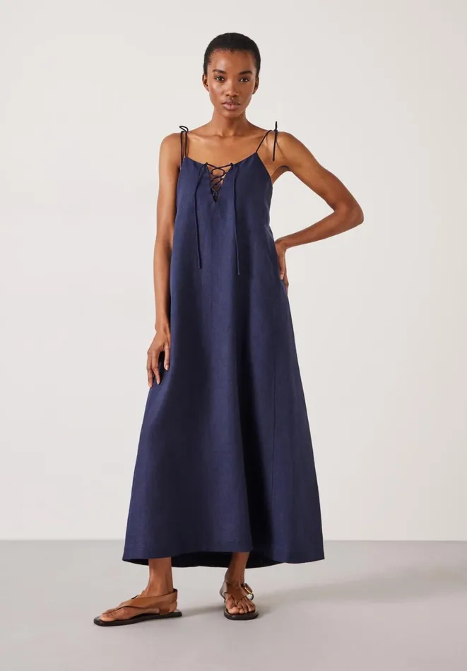 Hush Dresses Women Aanya Two Way Linen Maxi Dress Night Sky