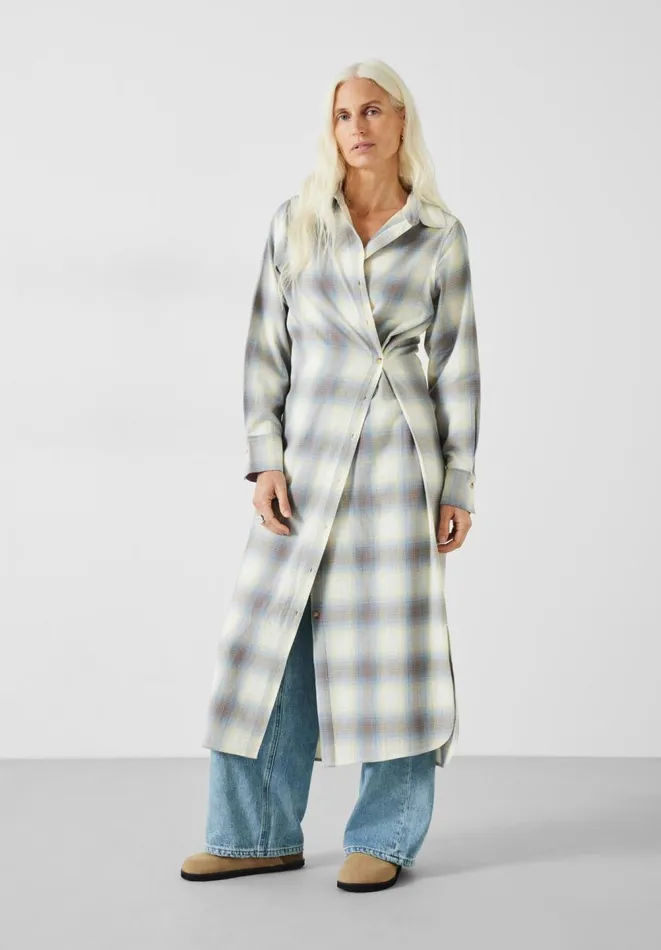 Hush Dresses Women Aida Check Midi Dress Soft Woven Check
