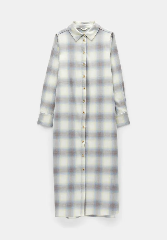 Hush Dresses Women Aida Check Midi Dress Soft Woven Check Hush Dresses Women Aida Check Midi Dress Soft Woven Check