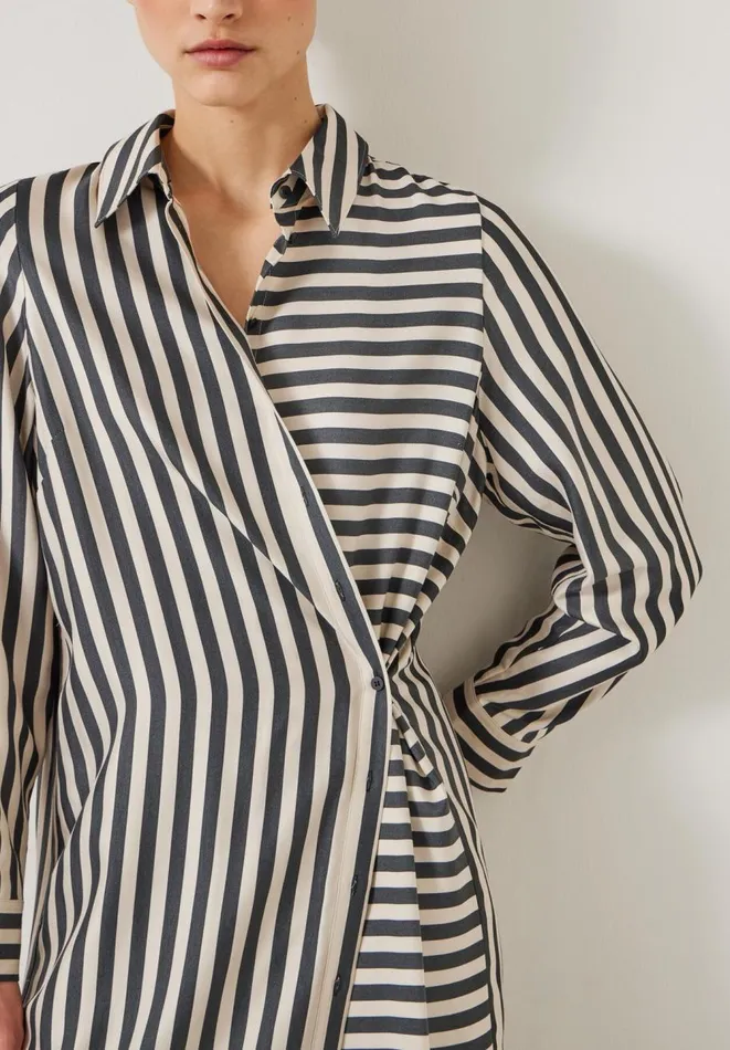 Hush Dresses Women Aida Stripe Midi Shirt Dress Blackwhite Stripe Hush Dresses Women Aida Stripe Midi Shirt Dress Blackwhite Stripe