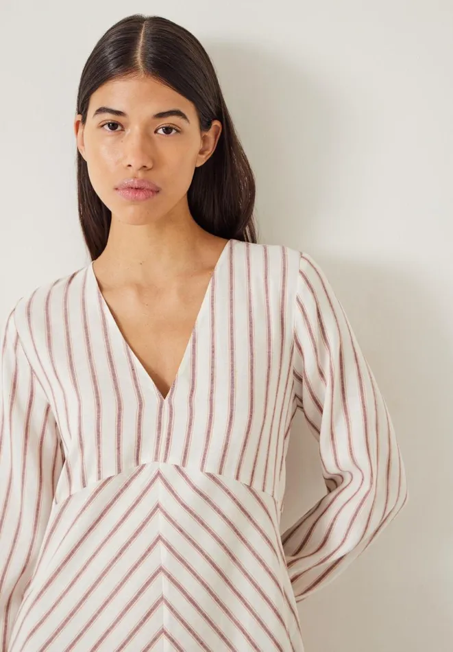 Hush Dresses Women Aine Stripe Linen Blend Maxi Dress White Hush Dresses Women Aine Stripe Linen Blend Maxi Dress White