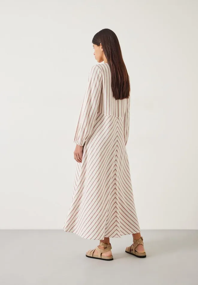 Hush Dresses Women Aine Stripe Linen Blend Maxi Dress White Hush Dresses Women Aine Stripe Linen Blend Maxi Dress White