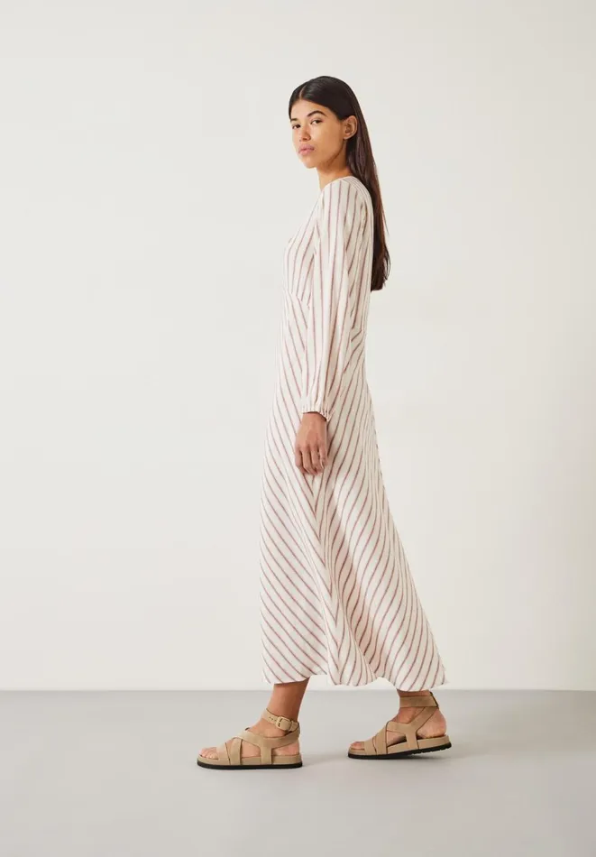 Hush Dresses Women Aine Stripe Linen Blend Maxi Dress White Hush Dresses Women Aine Stripe Linen Blend Maxi Dress White