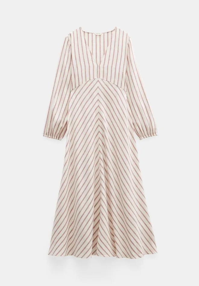 Hush Dresses Women Aine Stripe Linen Blend Maxi Dress White Hush Dresses Women Aine Stripe Linen Blend Maxi Dress White