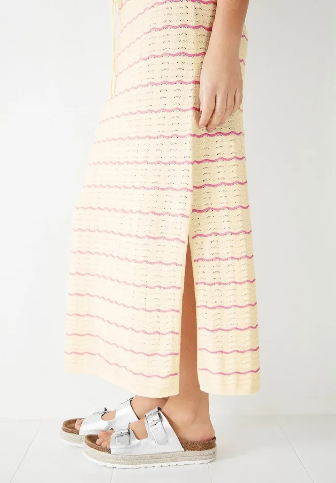 Hush Dresses Women Aubrey Knitted Dress Soft Whitepink