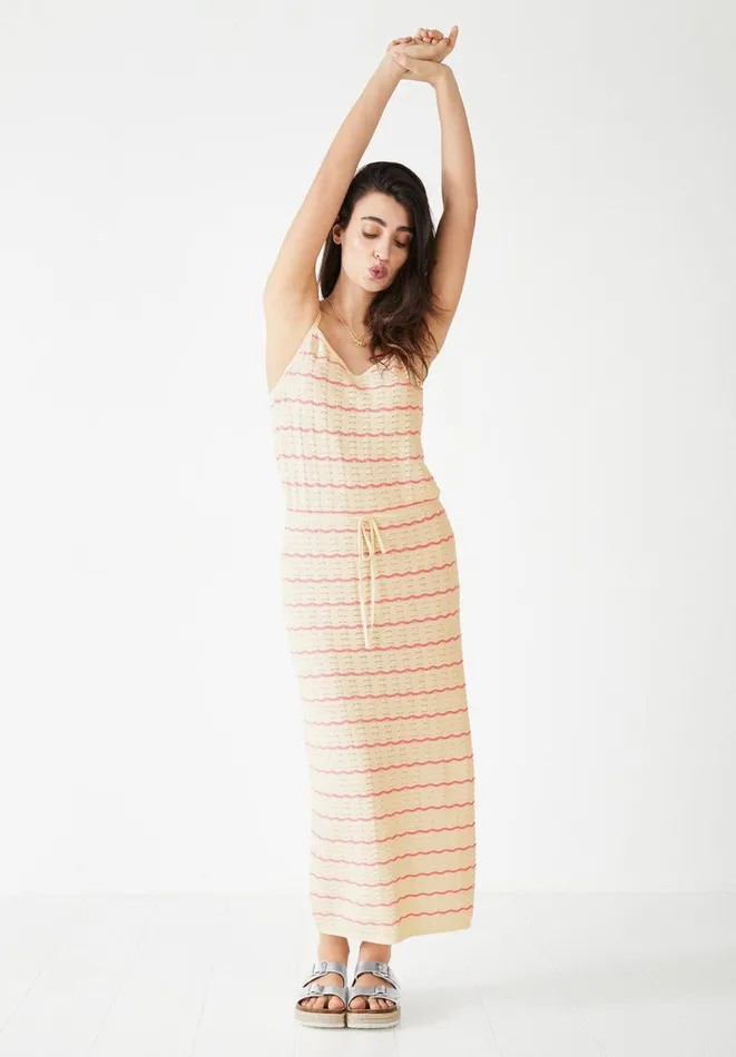 Hush Dresses Women Aubrey Knitted Dress Soft Whitepink