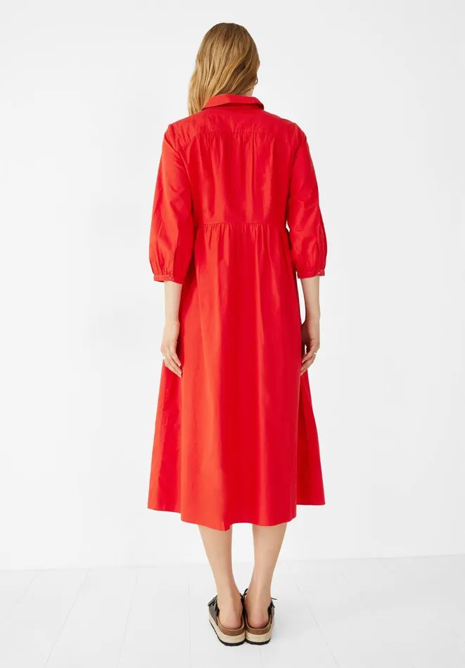 Hush Dresses Women Cindy Poplin Midi Dress Red