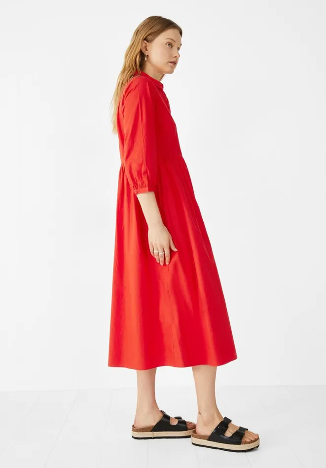 Hush Dresses Women Cindy Poplin Midi Dress Red