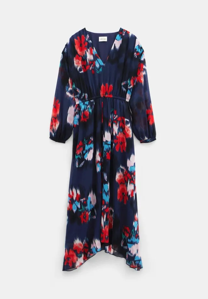 Hush Dresses Women Clarette Chiffon Maxi Dress Blurred Floral Black