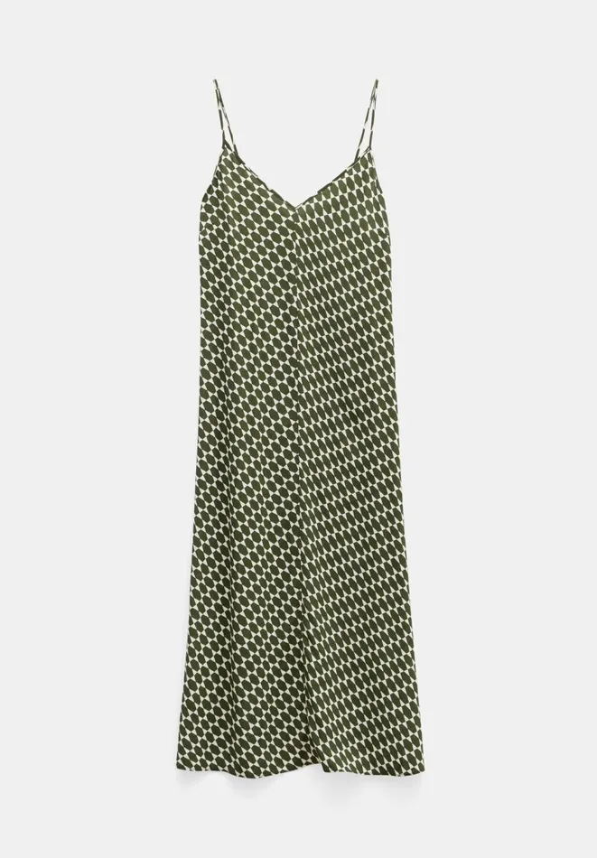 Hush Dresses Women Eloise Printed Maxi Slip Dress Geo Star Khaki