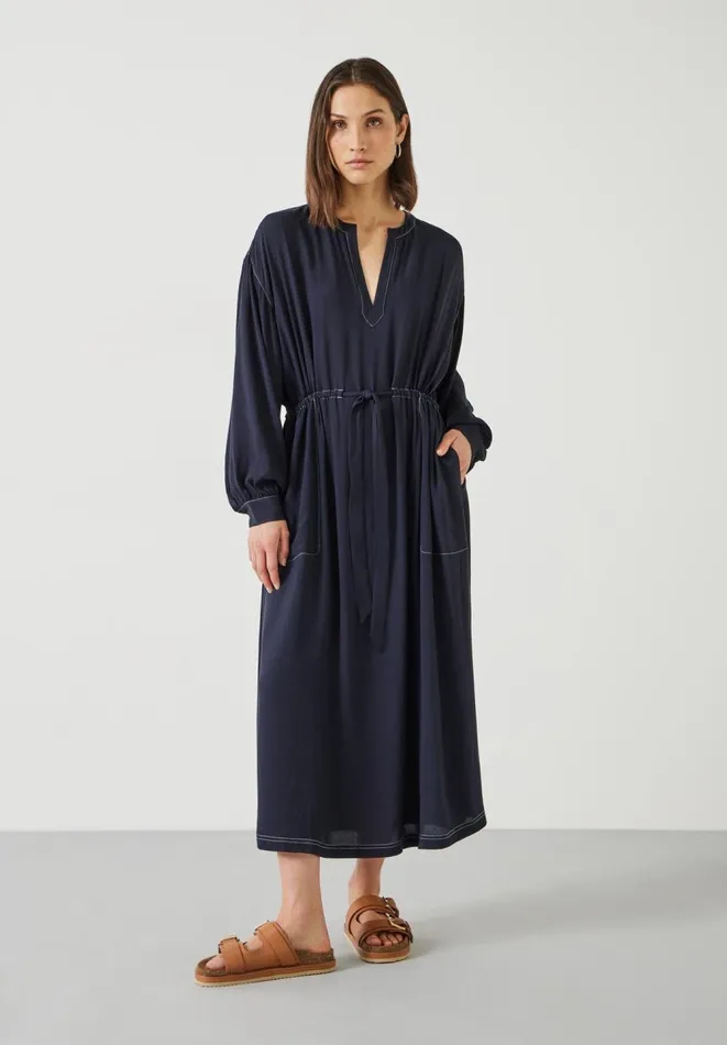 Hush Dresses Women Julie Oversized Contrast Maxi Dress Midnight Navy