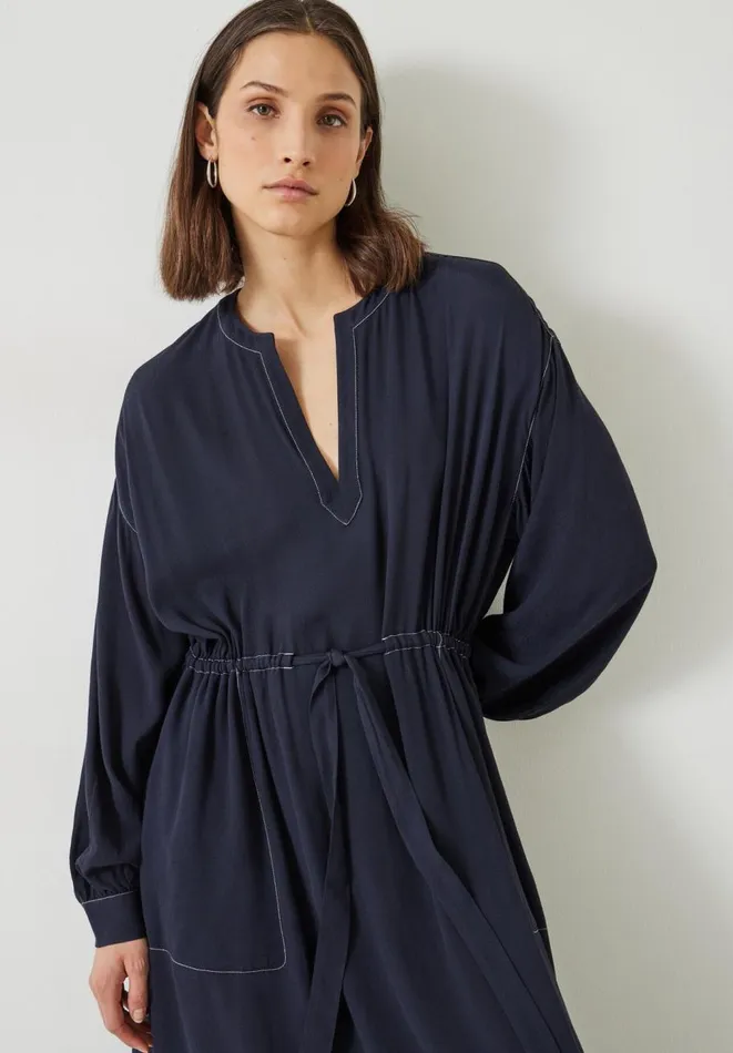 Hush Dresses Women Julie Oversized Contrast Maxi Dress Midnight Navy