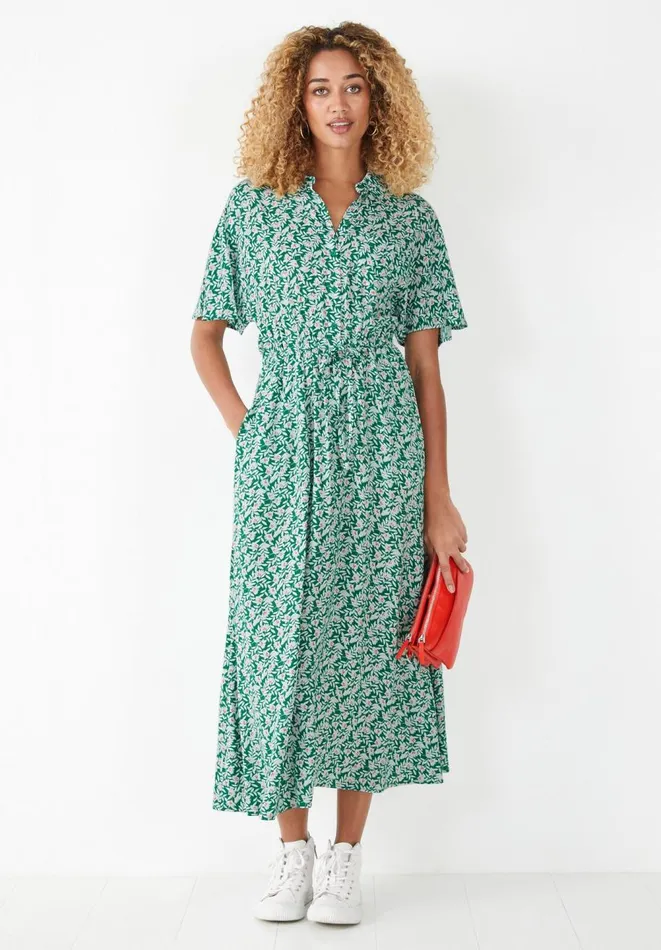 Hush Dresses Women Ren Shirt Dress Leafy Floral Green
