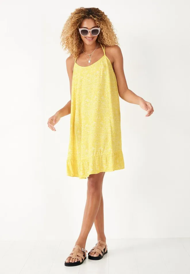 Hush Dresses Women Saffron Mini Dress Symmetry Animal Yellow