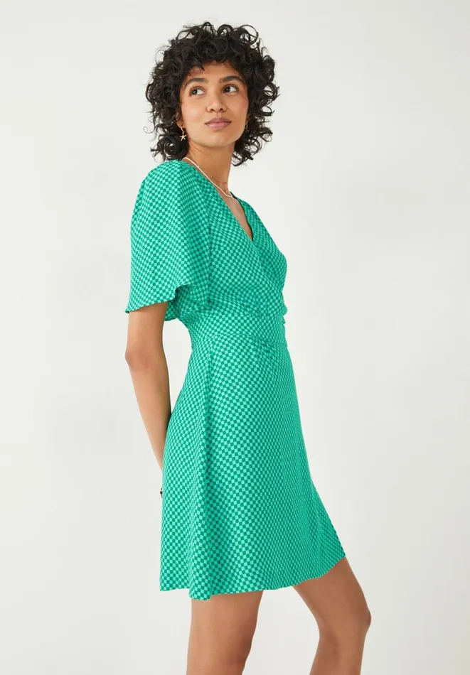 Hush Dresses Women Sierra Wrap Mini Dress Mini Checkerboard Green Hush Dresses Women Sierra Wrap Mini Dress Mini Checkerboard Green