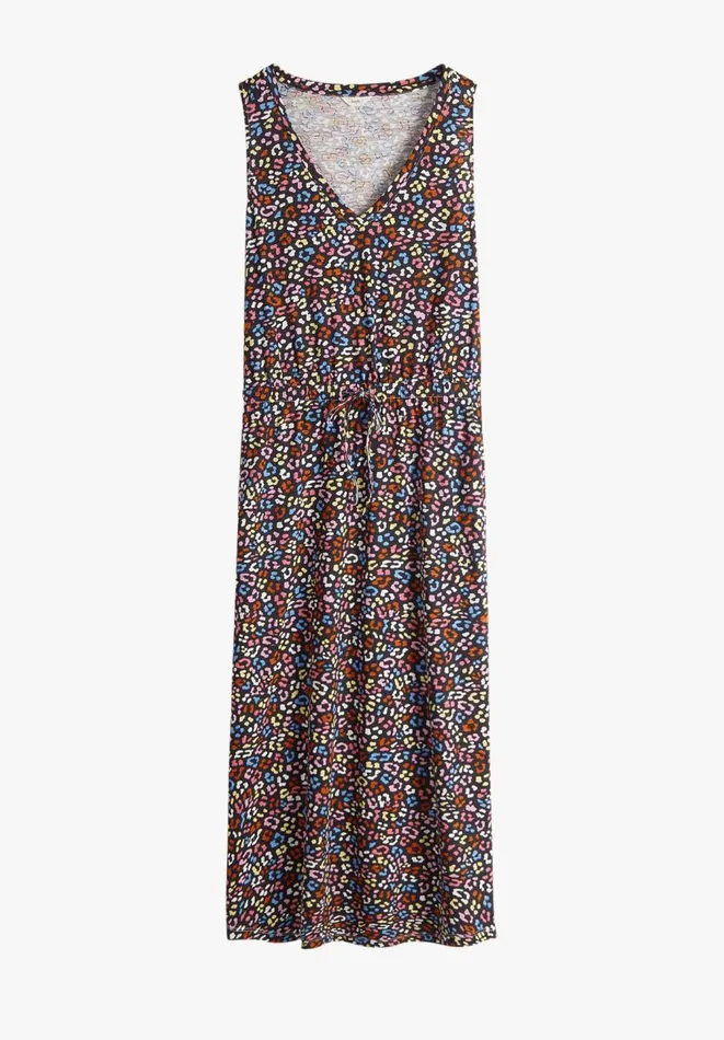 Hush Dresses Women VNeck Cotton Jersey Midi Dress Soft Leopard Blackmulti