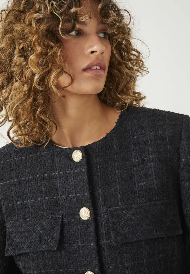 Hush Jackets and Coats Women Esti Boucle Jacket Black Navy