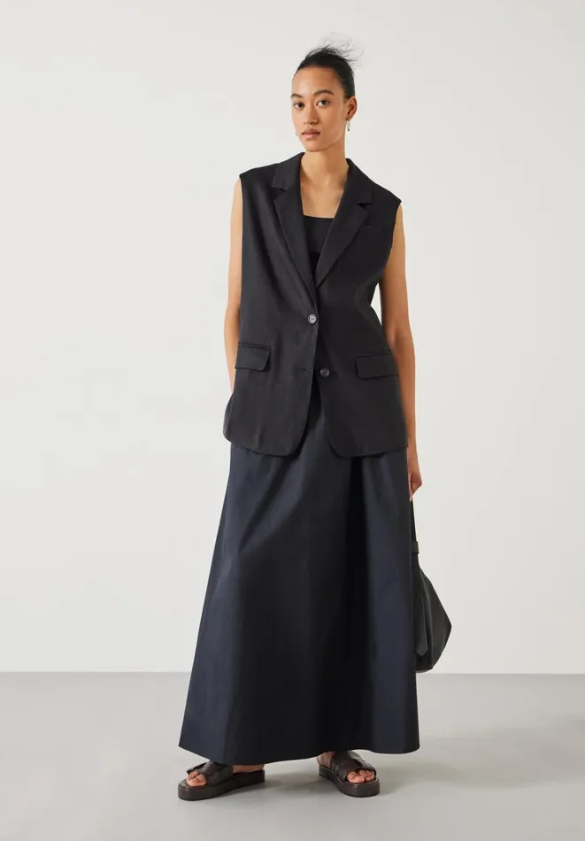Hush Jackets and Coats Women Lana Relaxed Linen Blend Waistcoat Black