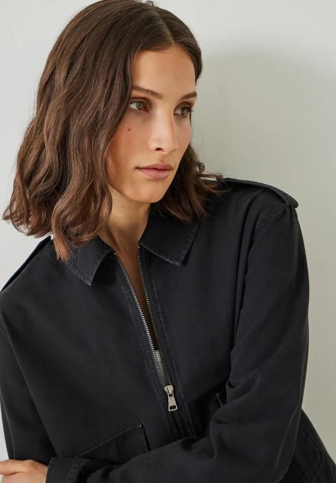Hush Jackets and Coats Women Laurie Zip Up Utility Jacket Black