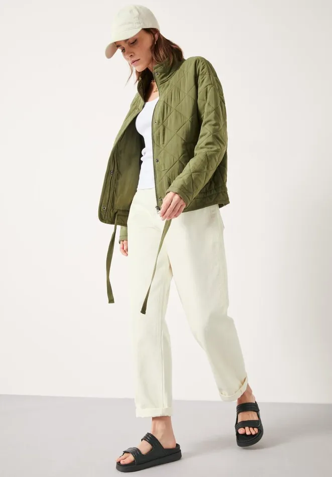 Hush Jackets and Coats Women Venca Quilted Jacket Khaki Hush Jackets and Coats Women Venca Quilted Jacket Khaki