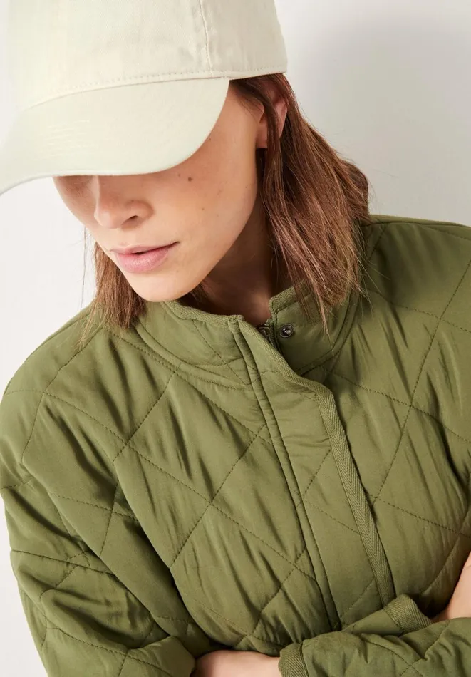 Hush Jackets and Coats Women Venca Quilted Jacket Khaki Hush Jackets and Coats Women Venca Quilted Jacket Khaki