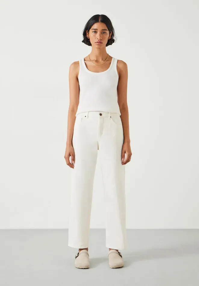 Hush Jeans Women Relaxed Boyfriend Jeans Ecru