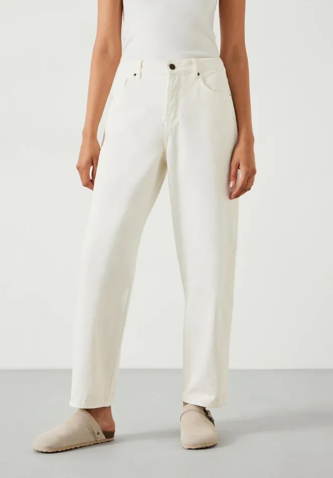 Hush Jeans Women Relaxed Boyfriend Jeans Ecru