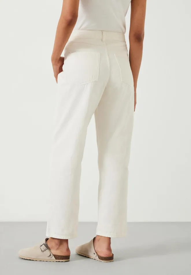 Hush Jeans Women Relaxed Boyfriend Jeans Ecru
