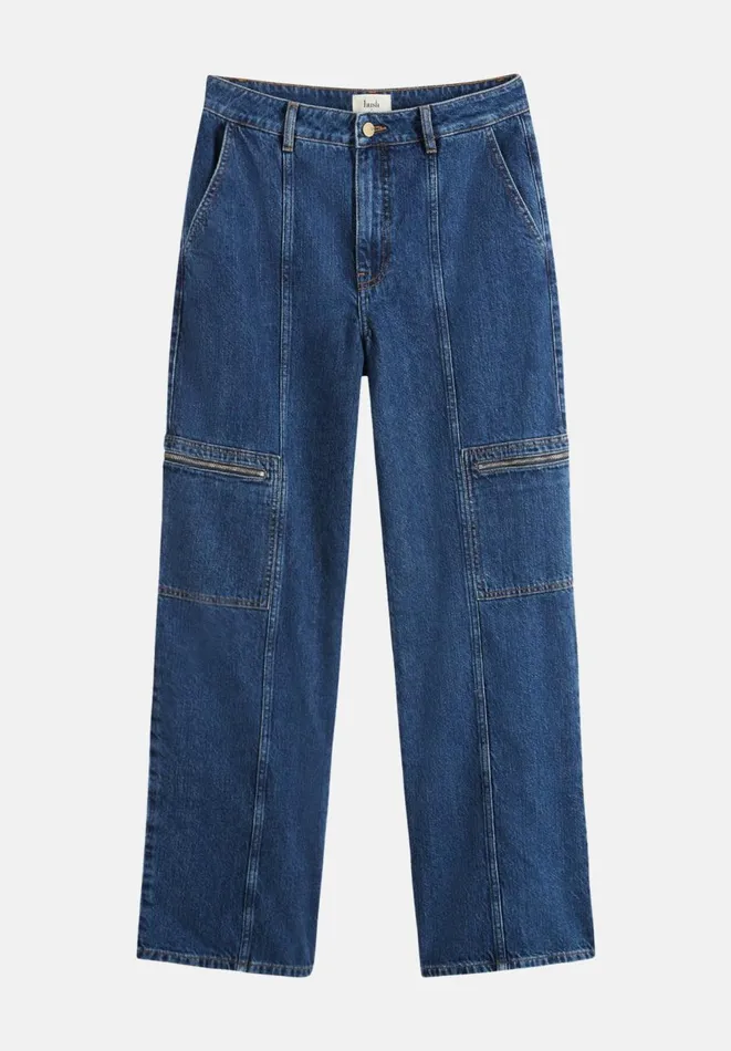 Hush Jeans Women Sara Cargo Jeans Mid Authentic Blue