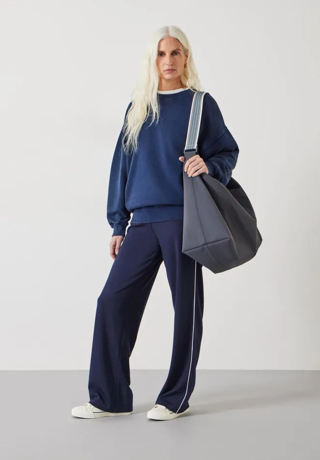 Hush Joggers and Leggings Women Harry Pipe Detail Trousers Dark Navy