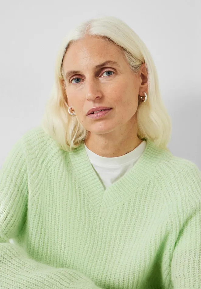 Hush Jumpers and Cardigans Women Blayney Fluffy Wool Blend Jumper Soft Green
