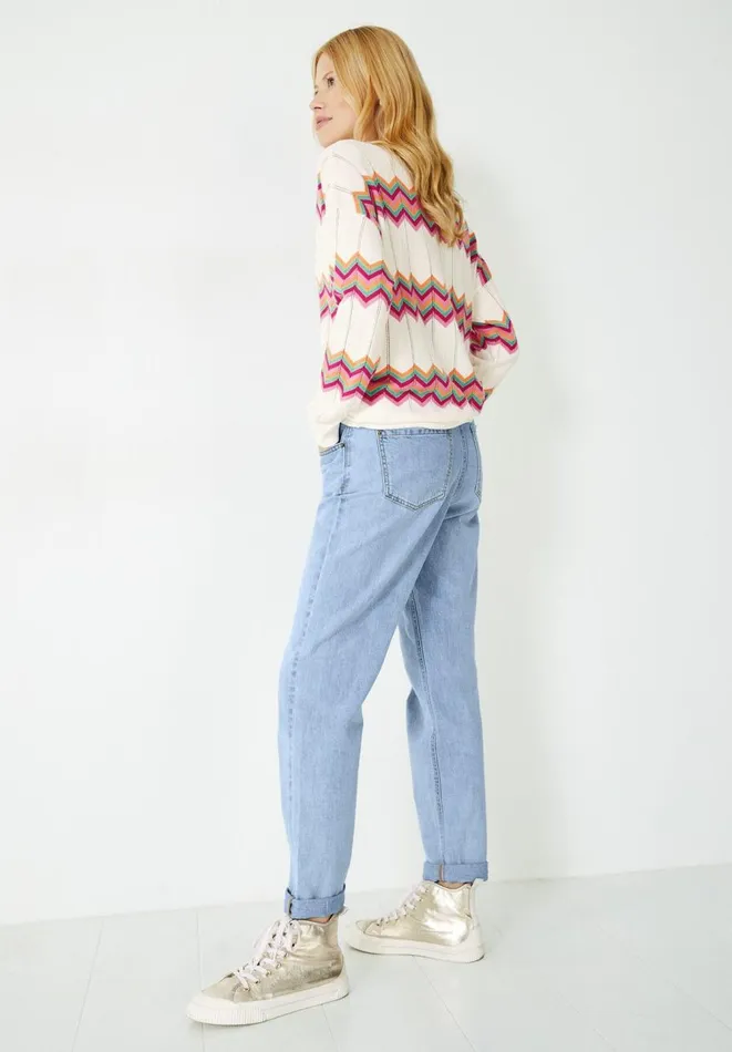 Hush Jumpers and Cardigans Women Imogen Chevron Knitted Jumper Soft White Multi