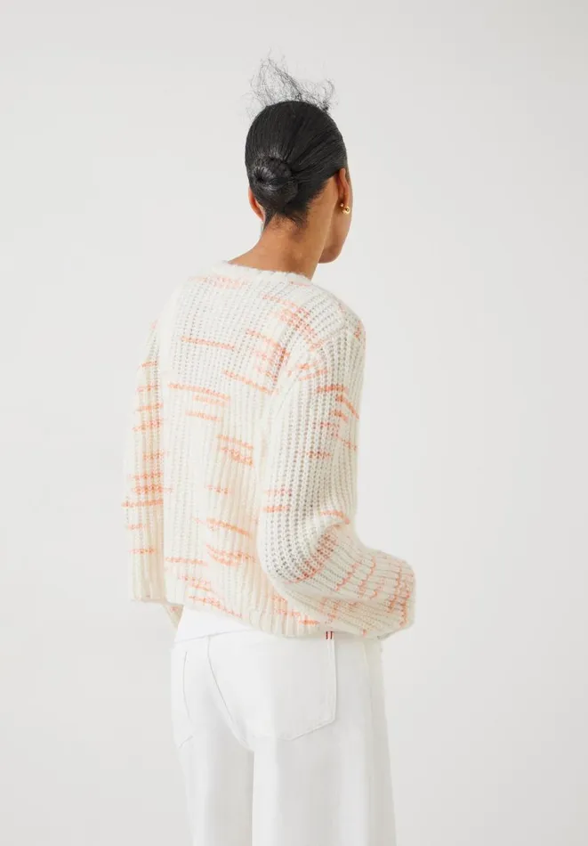 Hush Jumpers and Cardigans Women Kodi Wool Blend Cardigan Soft White Pink Hush Jumpers and Cardigans Women Kodi Wool Blend Cardigan Soft White Pink