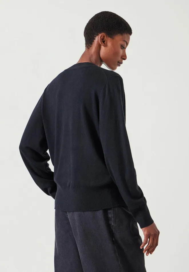 Hush Jumpers and Cardigans Women Lauren V Neck Wool Blend Jumper Black