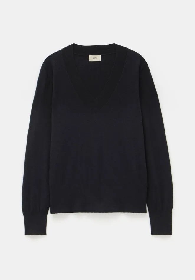 Hush Jumpers and Cardigans Women Lauren V Neck Wool Blend Jumper Black