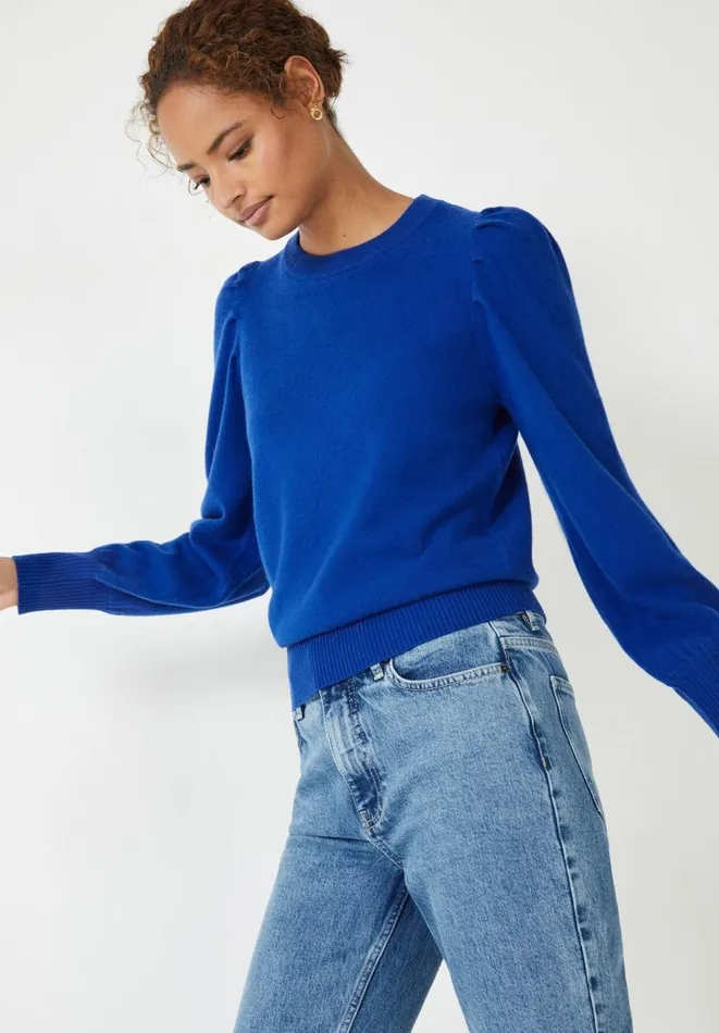 Hush Jumpers and Cardigans Women Lilah Sleeve Detail Knitted Jumper Bright Blue