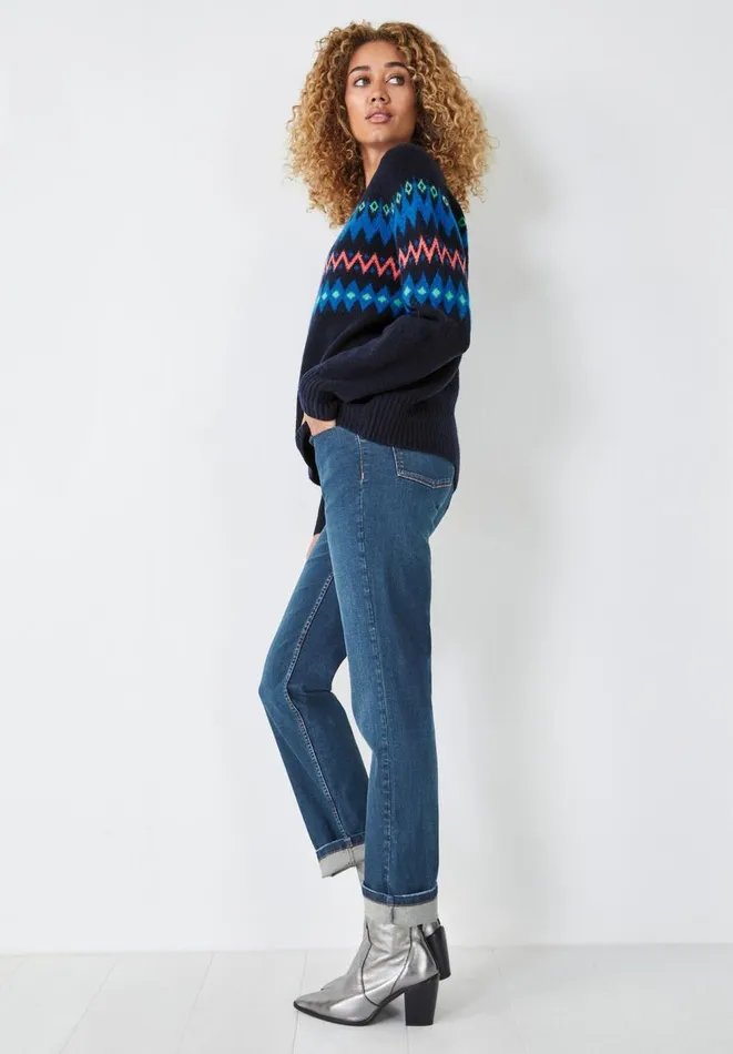 Hush Jumpers and Cardigans Women Rhea Fair Isle Jumper Midnight Navy Blue Hush Jumpers and Cardigans Women Rhea Fair Isle Jumper Midnight Navy Blue
