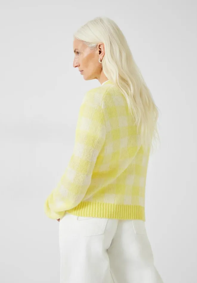 Hush Jumpers and Cardigans Women Thallon Gingham Wool Blend Jumper Yellowwhite