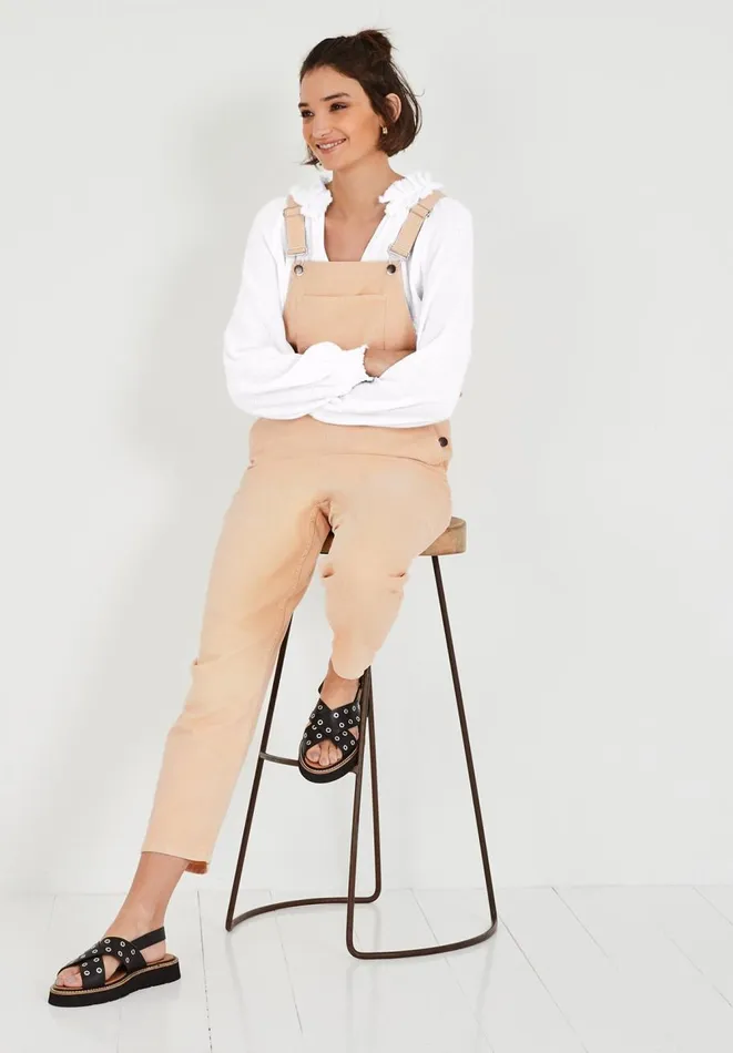 Hush Jumpsuits Women Brier Cotton Twill Dungarees Washed Sand